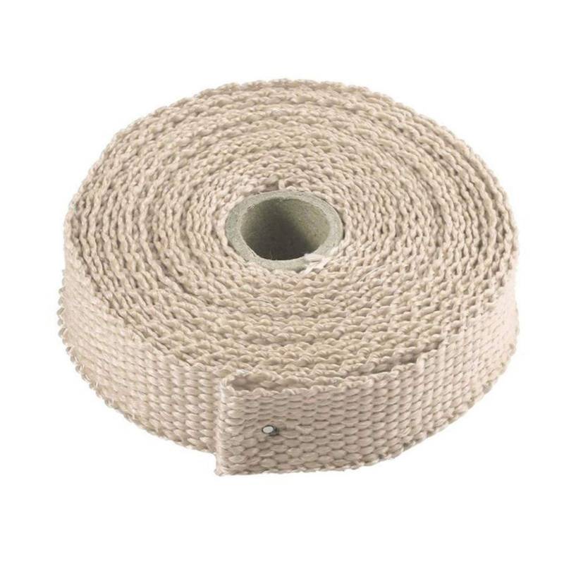 Hitzeschutzband Auspuff,Auspuffband 5m Auspuff-Rohrtuch Glasfaserband Auto Auspuffrohr Wrap Isolation Baumwolltuch Dämmung Wärmegewickelte Band(Brown) von BANGHA