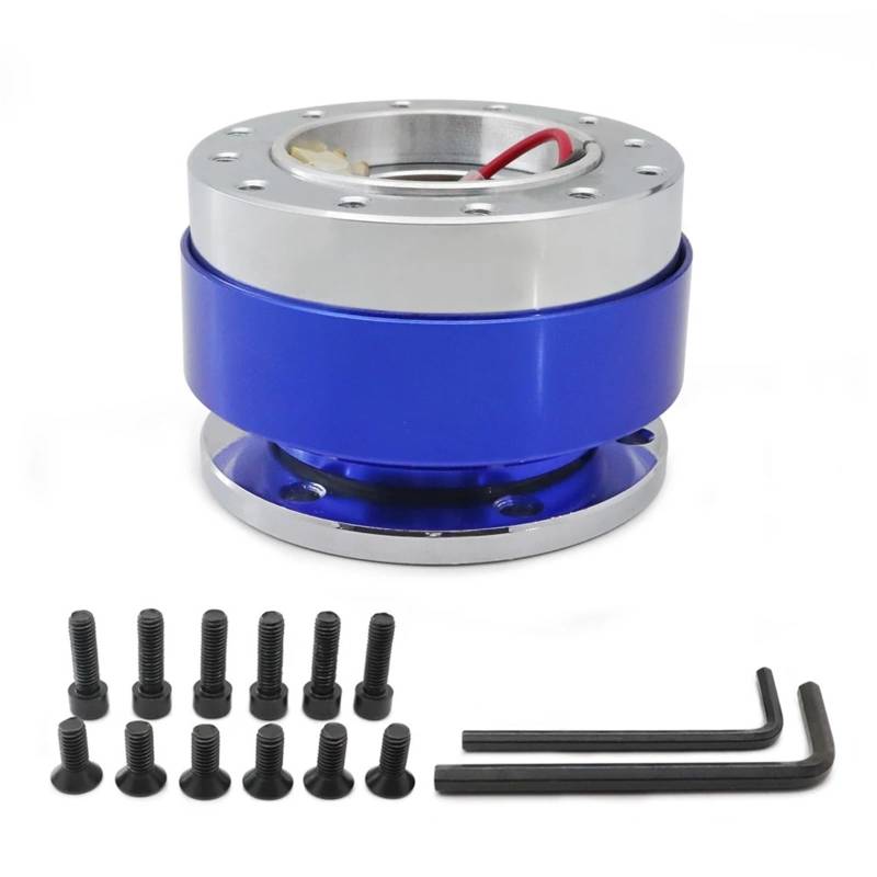 Lenkradnaben,Lenkradnaben Adapter Universal Auto Tuning Lenkrad Quick Release Hub Adapter Snap Off Kit Auto Zubehör(With SPC BLUE) von BANGHA