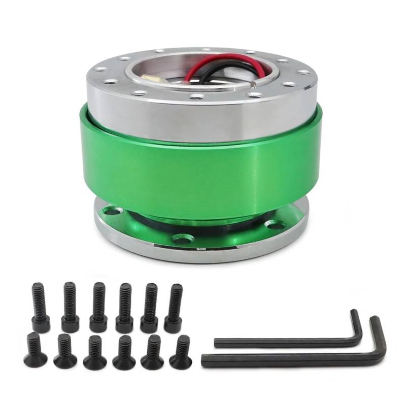 Lenkradnaben,Lenkradnaben Adapter Universal Auto Tuning Lenkrad Quick Release Hub Adapter Snap Off Kit Auto Zubehör(With SPC GREEN) von BANGHA