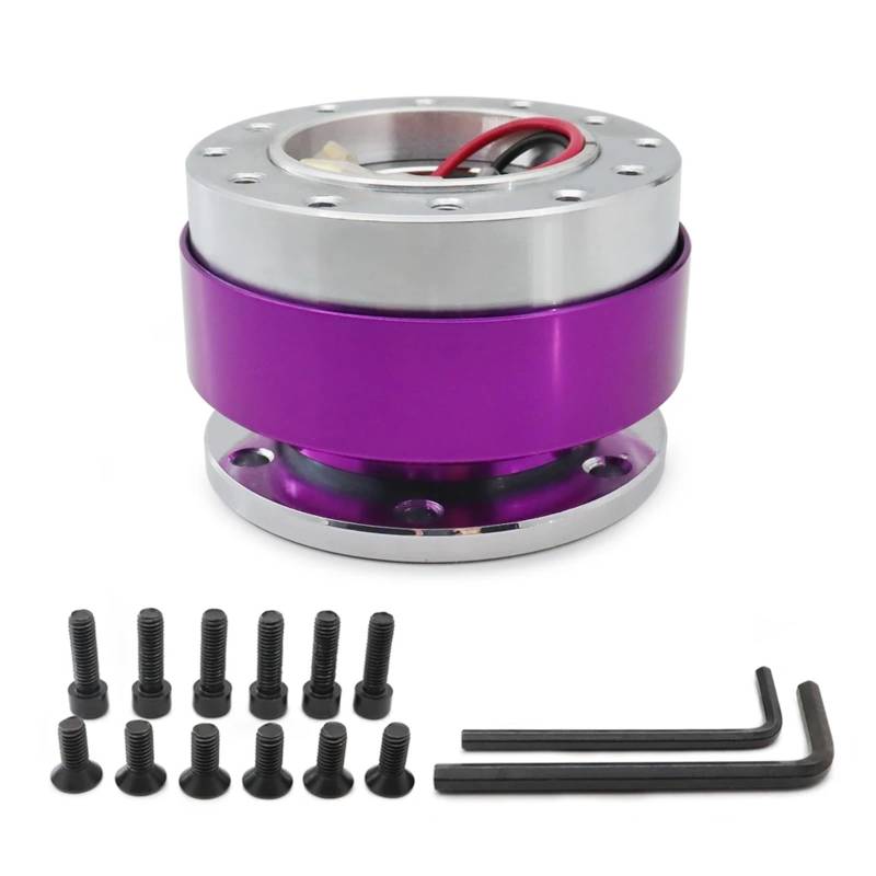 Lenkradnaben,Lenkradnaben Adapter Universal Auto Tuning Lenkrad Quick Release Hub Adapter Snap Off Kit Auto Zubehör(With SPC PURPLE) von BANGHA