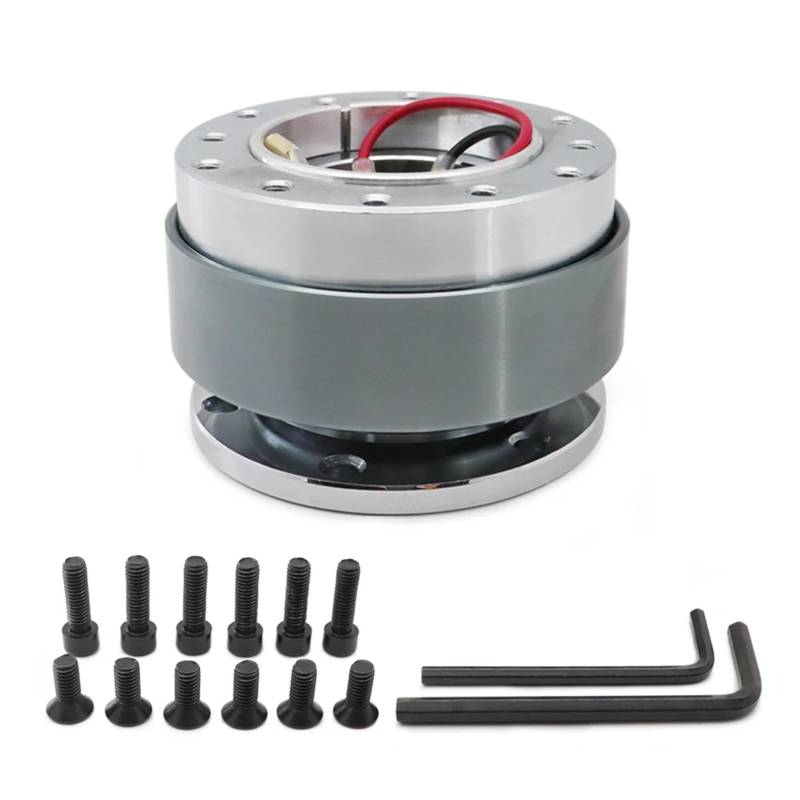 Lenkradnaben,Lenkradnaben Adapter Universal Auto Tuning Lenkrad Quick Release Hub Adapter Snap Off Kit Auto Zubehör(With SPC TITANIUM) von BANGHA