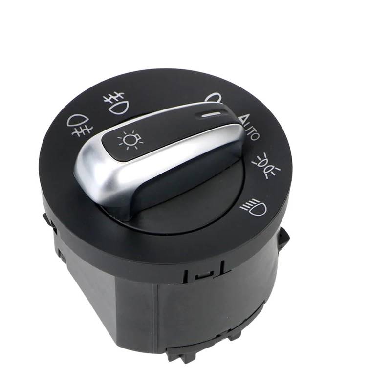 Lichtschalter Auto,Scheinwerferschalter 1 stücke Chrom Auto Scheinwerfer Schalter Nebel Kopf Licht Knopf Passend für Kaninchen 2006-2009 5ND941431B von BANGHA