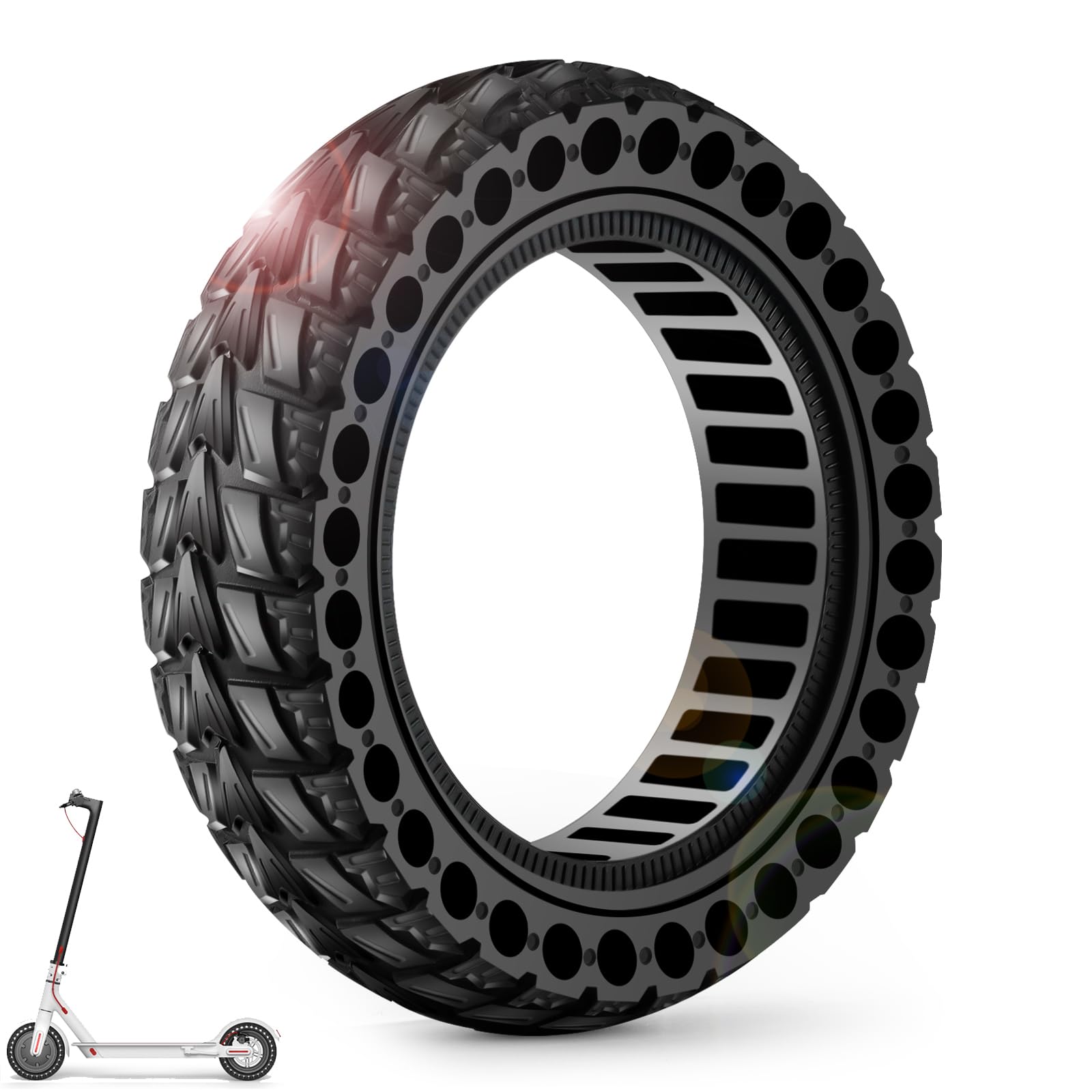 BANGTING 1PCS 60/70-6.5 E Scooter Reifen,10x2.50-6.5 Vollgummireifen, 10x2.5 zoll Ersatzreifen für Ninebot Max G2 / G30 / G30D / G30E / G30E / G30LP / G30D II / G30 Max (Schwarz) von BANGTING