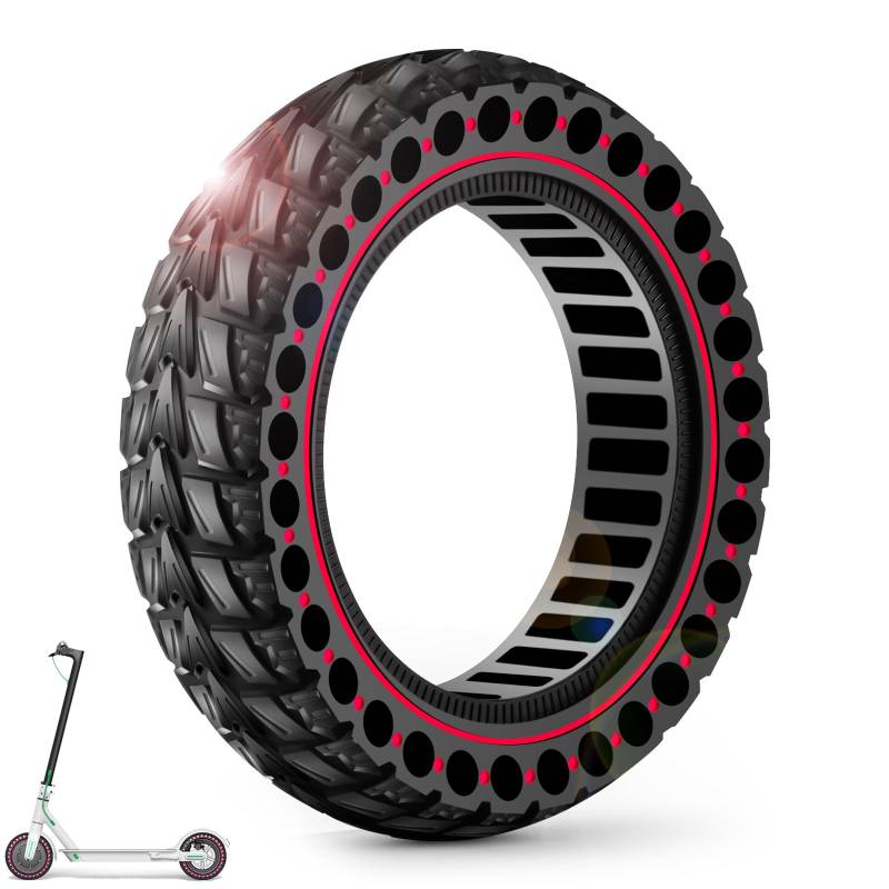 BANGTING 1PCS 60/70-6.5 E Scooter Reifen,10x2.50-6.5 Vollgummireifen, 10x2.5 zoll Ersatzreifen für Ninebot Max G2 / G30 / G30D / G30E / G30E / G30LP / G30D II / G30 Max (Rot) von BANGTING