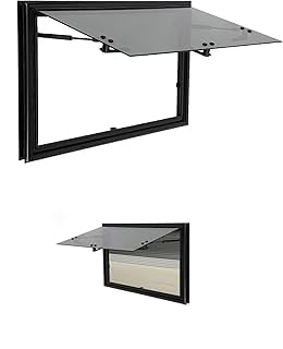 BAOCHADA Wohnwagenfenster Ausstellfenster Camper 70x45cm Wohnwagen Fenster Wohnmobilfenster RV Klappfenster Externes Push Fenster mit integriertem Rollo und Fliegengitter für Wohnwagen/LKW/Van von BAOCHADA
