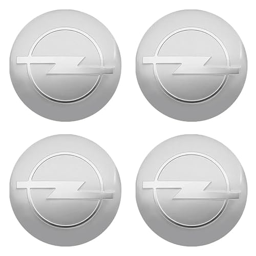 4 Stück Radnabenkappen für Opel Crossland 2017-2023 50mm, Nabendeckel Aufkleber Radnabenabdeckung Nabenkappen Radnabenkappen Felgen Aufkleber Auto,Silver von BAONITOU