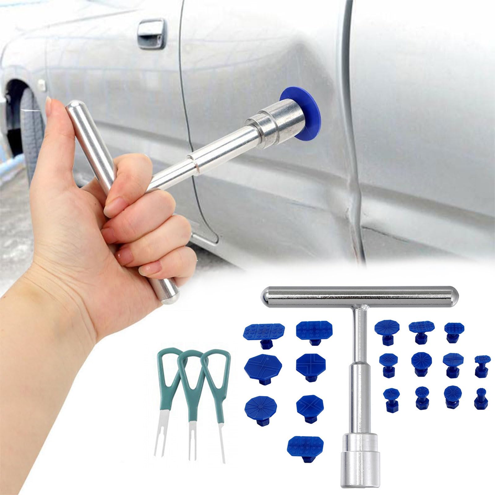 BAOSROY Dellen Reparaturset Auto,22pcs Ausbeulwerkzeugset,Dellen Reparatur Ausbeulwerkzeug,Lackfreies Dellen Reparatur,Dent Puller Kit,Auto Paintless Dent Removal Kit,Beulen Reparaturset Auto BAOSROY Dellen Reparaturset Auto,22pcs Ausbeulwerkzeugset,Dellen Reparatur Ausbeulwerkzeug,Lackfreies Dellen Reparatur,Dent Puller Kit,Auto Paintless Dent Removal Kit,Beulen Reparaturset Auto von BAOSROY
