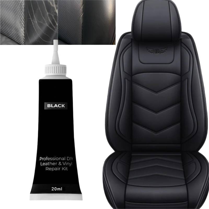 BAOSROY Leder Reparatur Set,Lederreparatur Creme,Lederbalsam,Leder-Restaurator,Leder-Farbbalsam,Lederkratzer Reparatur für Leder Restaurierung Risse Löcher,Autositze,Sofas,Schuhe Schwarz von BAOSROY