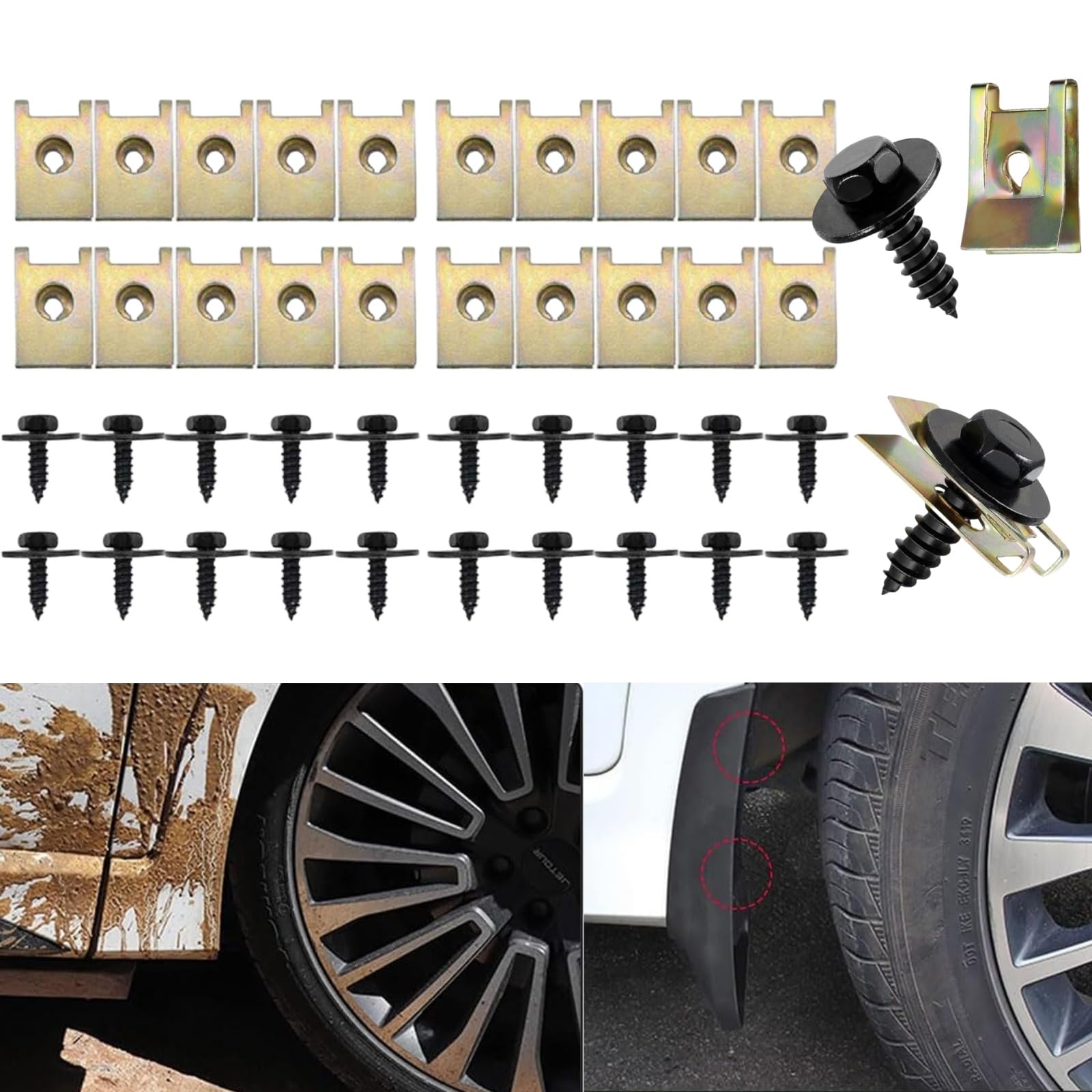 Blechmutter Schraube Mutter Clip Kit,40pcs Kit Feder Blechnmutter und U Typ Karosserieschrauben,Schraube Mutter Clip Schnappmutter Set,Kotflügelclip Blechmuttern Befestigung Clips für Auto Blechmutter Schraube Mutter Clip Kit,40pcs Kit Feder Blechnmutter und U Typ Karosserieschrauben,Schraube Mutter Clip Schnappmutter Set,Kotflügelclip Blechmuttern Befestigung Clips für Auto von BAOSROY