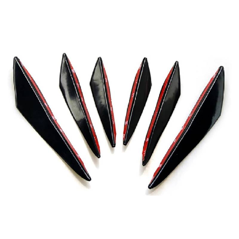 BARAC 6 Stück Universal Auto Frontspoiler Set Stoßstange Spoiler Lippe Frontstoßfänger Flossen Kohlefaser Stoßfänger Flossen zur Verringerung des Widerstands des Autos (schwarz) von BARAC