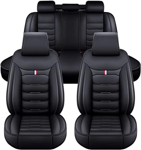 BARRS Sitzbezüge Autos für Mercedes Benz M-Class ML W164 SUV ML 320 2006-2011, kompatibel mit Seitenairbag weich, bequem, atmungsaktiv, Schutz für Autositze 5 Sitze,A/Black von BARRS