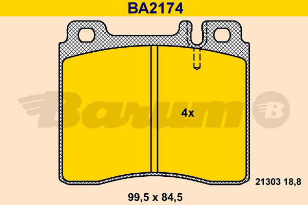 Bremsbelagsatz, Scheibenbremse Vorderachse Barum BA2174 von BARUM