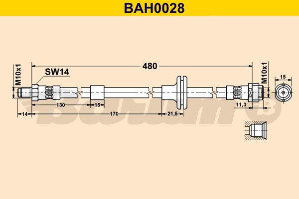 Bremsschlauch Vorderachse Barum BAH0028 von BARUM
