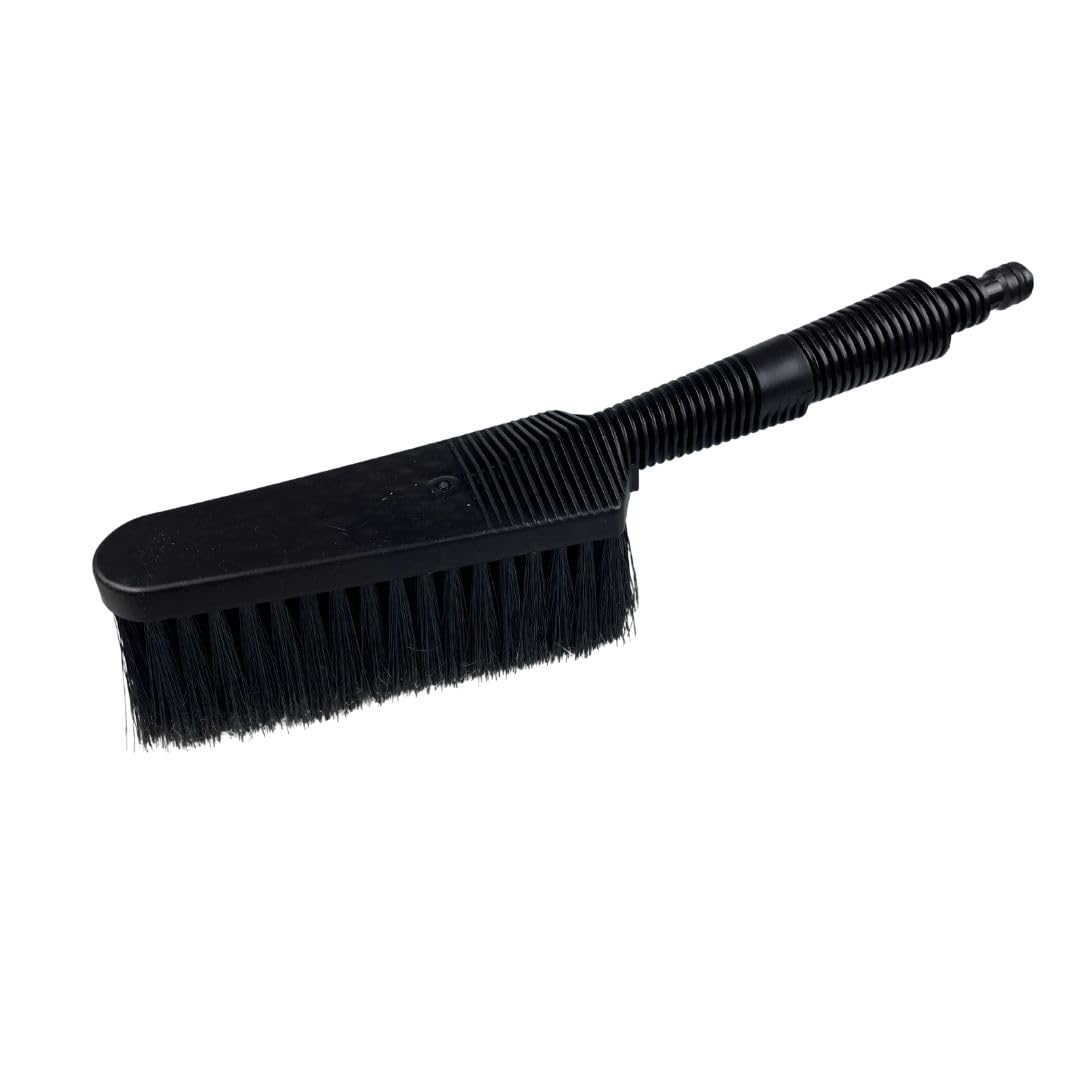 BAS Auto Waschbürste mit Schlauchanschluss - Wasser bürste mit Schlauchanschluss - Weiche und zarte Borsten - Ideal für Auto, Wohnmobil, SUV & Scheibenreinigung - Länge: 34 cm (schwarz) von BAS