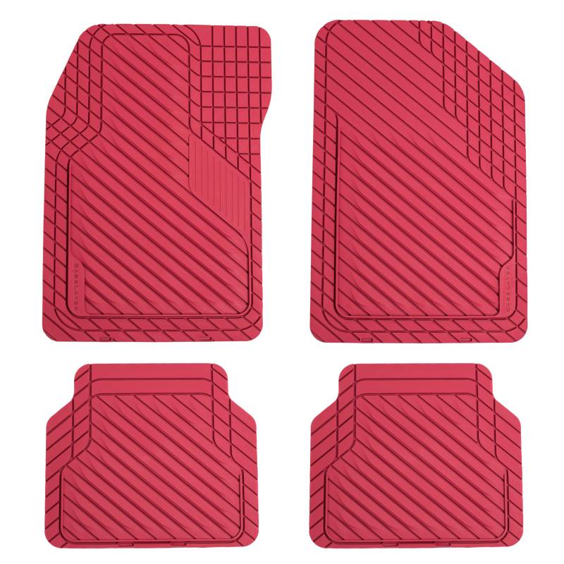 BaseLayer Cut-to-Fit™ Crimson Red 4-teilige Automatten – Universelle wasserdichte Fußmatten für die meisten Fahrzeuge, langlebige Allwettermatten – Made in USA von BASELAYER