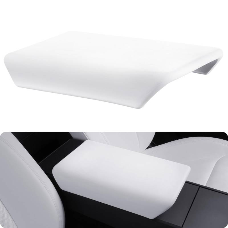 BASENOR Upgraded Center Console Cover für 2024 2025 Tesla Modell 3 Refresh Highland New Tesla Model Y 2025 Refresh (Juniper) TPU Armlehnenabdeckung Anti-Rutsch Armlehne Schutz Innenzubehör von BASENOR