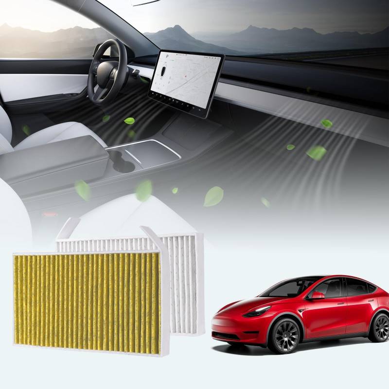 BASENOR 2025 Tesla Model Y Refresh (Juniper) Model 3 Luftfilter Ersatz Kabine Innenraumfilter 2025 2024 2023 2022 2021 2020 2019(Satz mit zwei Filtern) von BASENOR
