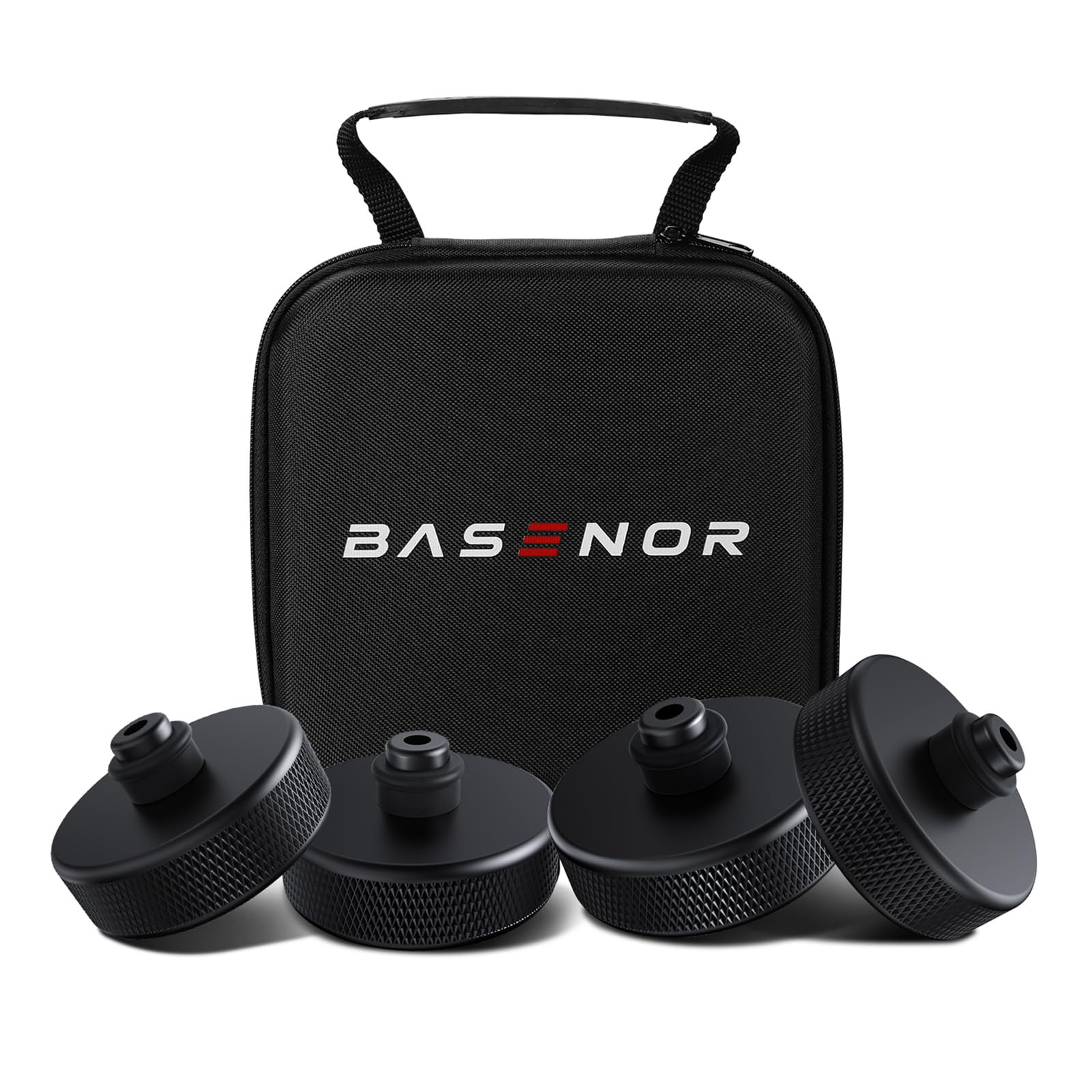 BASENOR 2025 Aufgestuft Tesla Car Floor Jack, Jack Puck mit Aufbewahrungskoffer, Hebebuchsen Pad [10x Härte] zum Schutz des Chassis, Fahrzeugzubehör für 2013-2025 Model 3/Y/S/X von BASENOR