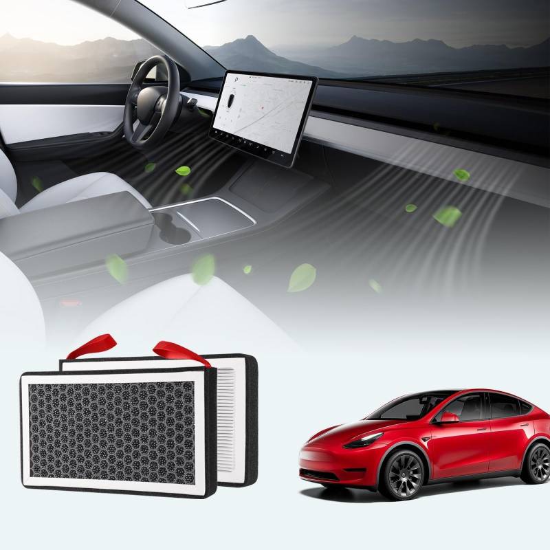 BASENOR Tesla 2025 Model Y Refresh (Juniper) 3 Kabine Luftfilter HEPA Ersatz Filter 2 Satz 2025 2024 2023 2022 2021 2020 2019 von BASENOR