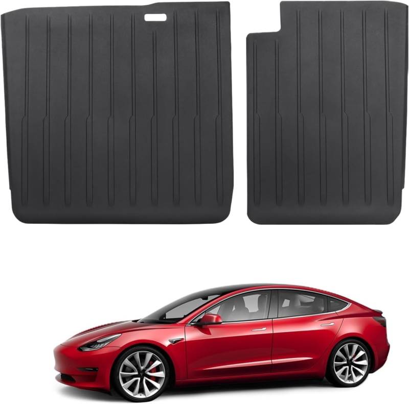 BASENOR Tesla Model 3 Zweite Sitzreihe Rückenlehnenabdeckung Allwetter-TPE-Rückenlehnenabdeckung Wasserfester Rücksitzschutz Interieur-Sitzschutz 2PCS Haustiermatte Zubehör 2019-2023 von BASENOR