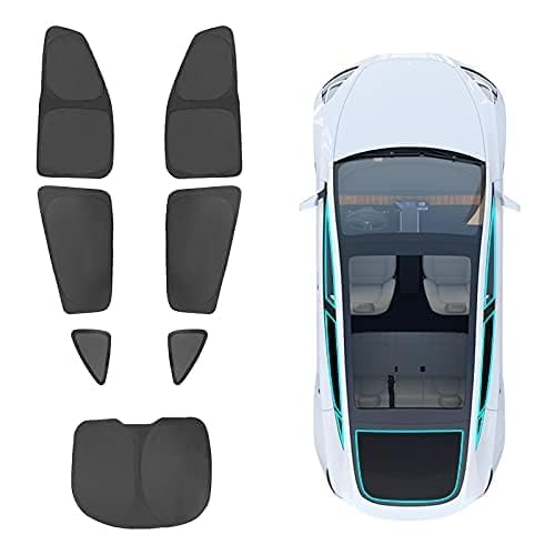 BASENOR Tesla Model Y 2021-2024 Reflektierende Sonnenschutz für die Heckscheibe, 7 Stück von BASENOR