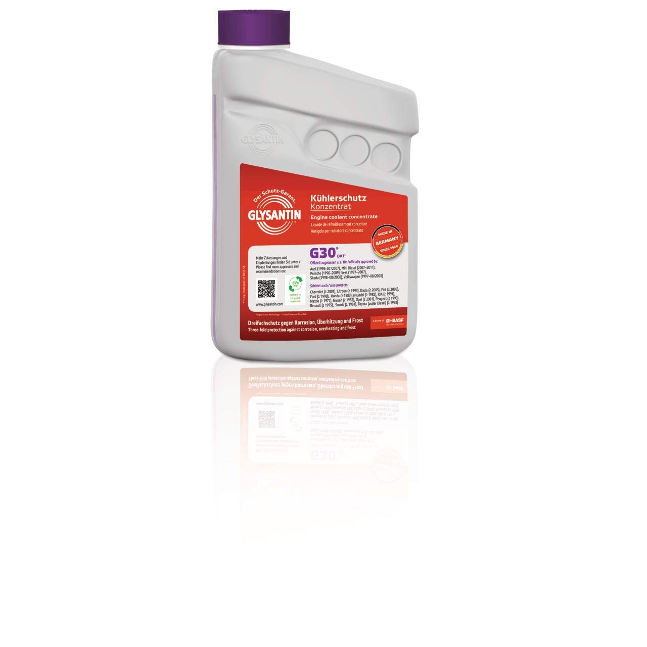 G30 Kühlerschutzmittel Konzentrat, Silikatfreies Premium-Kühlerschutzmittel, 1 Liter von BASF