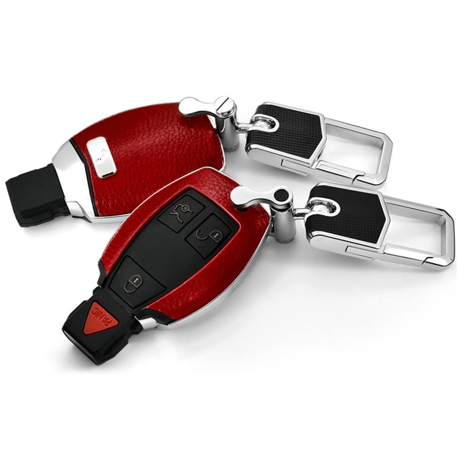 BASIQE AutoschlüSsel Schutz SchlüSselanhäNger Key Shell Holder Remote Car Key Case Cover Für Mercedes Benz W203 W210 W211 CES CLS CLK CLA SLK SchlüSsel Schutz SchlüSseltasche (Farbe : Rot) von BASIQE