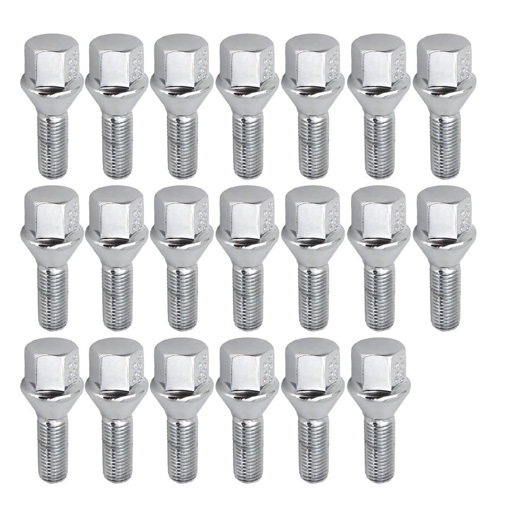 BASPHHH Felgenschraube Kompatibel mit 3 Series für E21 E30 E36 1995-2012 Legierung Autozubehör Radschraube Radmutter Bolzen M12 x 1,5 x 26 17 mm von BASPHHH