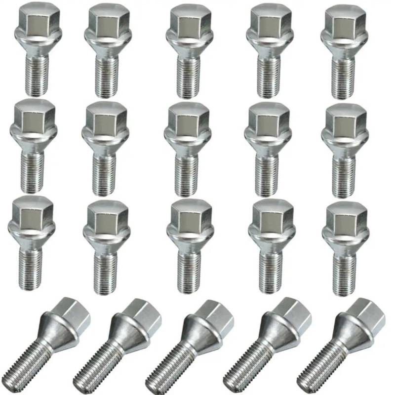 BASPHHH Felgenschraube Kompatibel mit 3 Series für E21 E30 E36 1995-2012 Radschrauben Mutter M12 x 1,5(20pcs) von BASPHHH