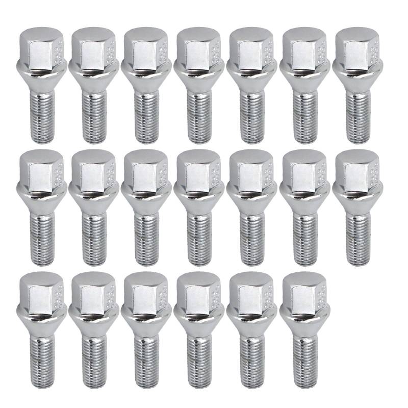 BASPHHH Felgenschraube Kompatibel mit 3 Series für E21 E30 E36 2005-2012 Auto-Radschrauben Radmutternbolzen 26 mm M12 x 1,5 von BASPHHH