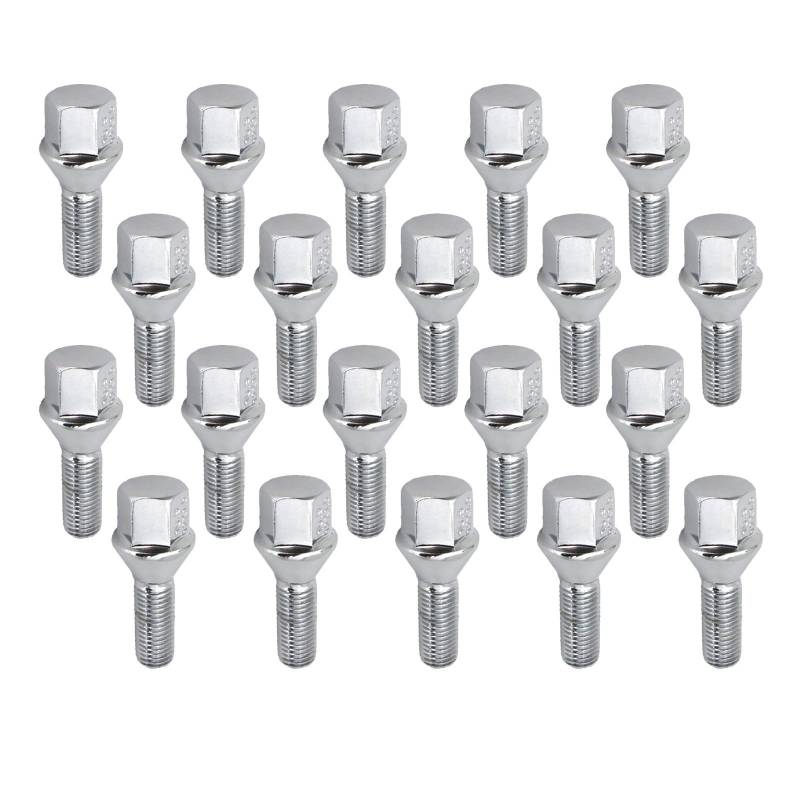 BASPHHH Felgenschraube Kompatibel mit 3 Series für E90 E91 E92 1995-2012 Leichtmetallradschrauben Radmuttern Autozubehör M12 x 1,5 26 mm von BASPHHH