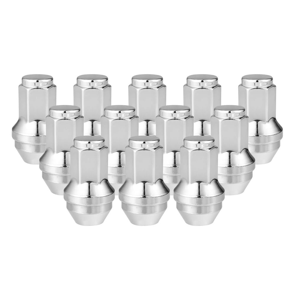 BASPHHH Felgenschraube Kompatibel mit Ford für Expedition 2000-2014 Auto Chrom Radmuttern Bulge M14x2.0(12pcs M14x2.0 54mm) von BASPHHH