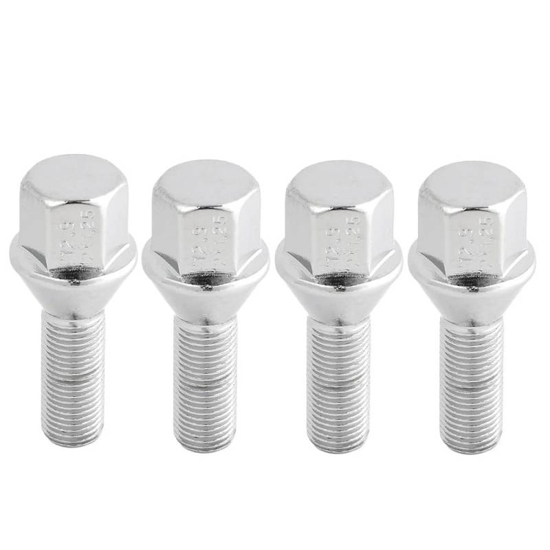 BASPHHH Felgenschraube Kompatibel mit Jeep für Cherokee 2014-2019 Auto M12 × 1,25 Radbolzen Radschrauben Silber 28mm von BASPHHH