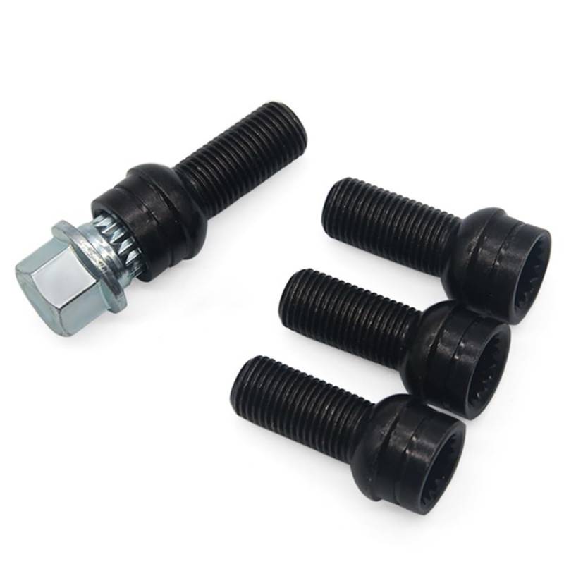 BASPHHH Felgenschraube Kompatibel mit Seat für Altea 2004-2006 Stahlräder Schraubenbolzen Schlüsselsicherung Radmuttern-Set 8D0601139F von BASPHHH