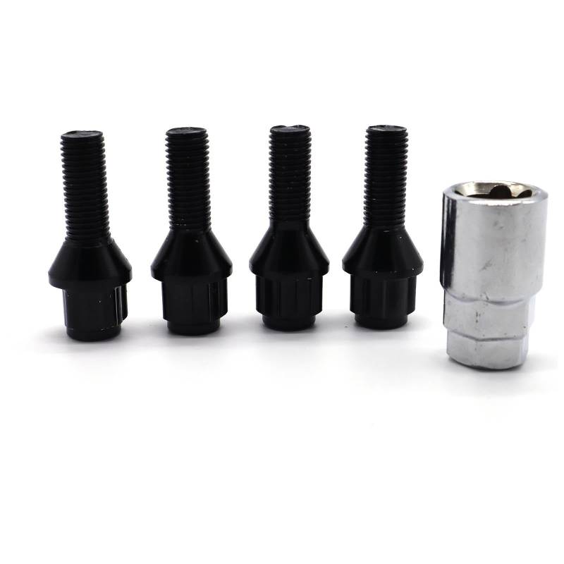 BASPHHH Felgenschraube Kompatibel mit VW für Amarok 2010-2018 Auto-Leichtmetallrad-Sicherungsschrauben Muttern Nasen schwarz M12 x 1,5 von BASPHHH