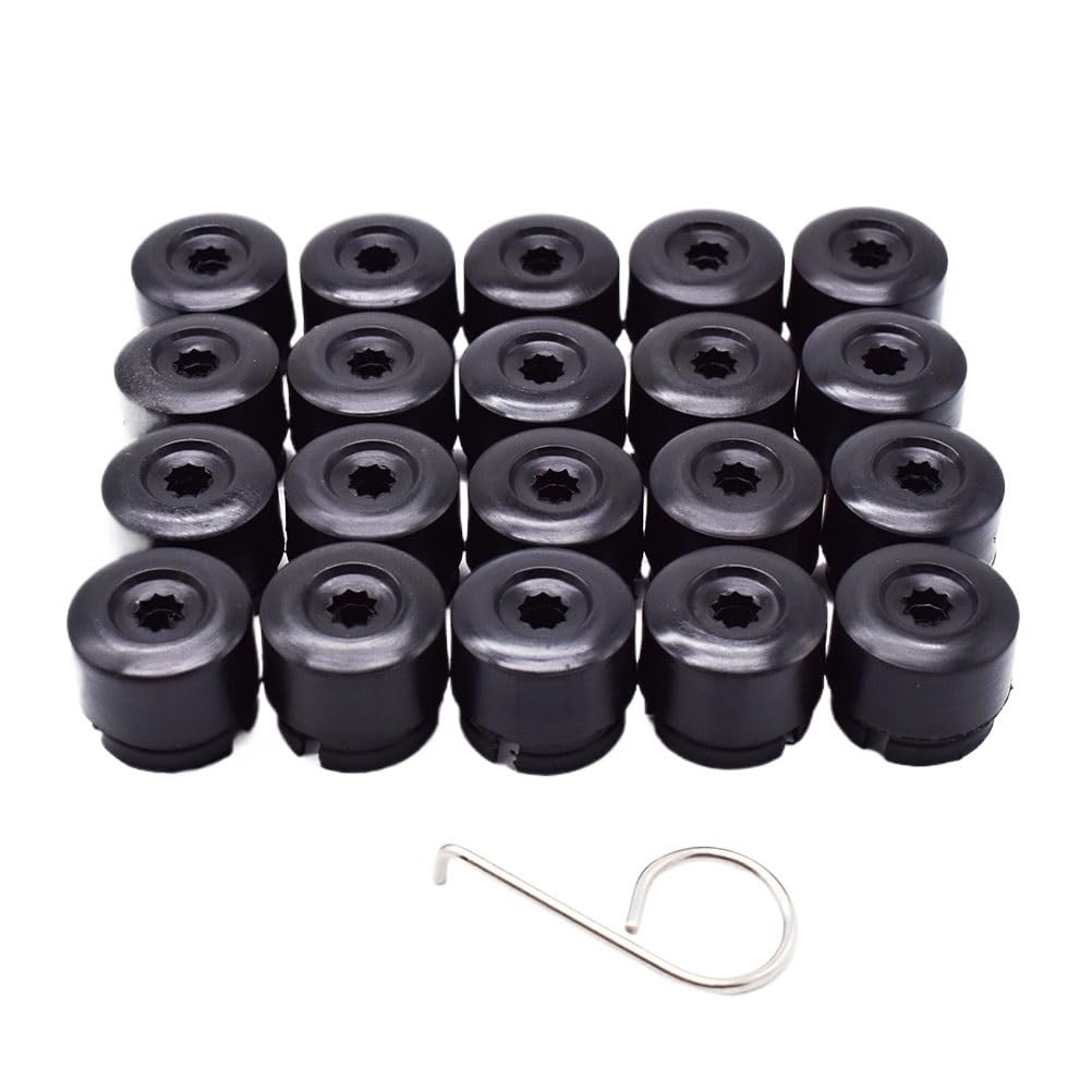 BASPHHH Felgenschraube Kompatibel mit VW für Transporter für T5 für T6 2003-2020 Auto-Radmutter-Schraubenkopfabdeckungen Kappen 19mm Schwarz + Werkzeug BASPHHH Felgenschraube Kompatibel mit VW für Transporter für T5 für T6 2003-2020 Auto-Radmutter-Schraubenkopfabdeckungen Kappen 19mm Schwarz + Werkzeug von BASPHHH