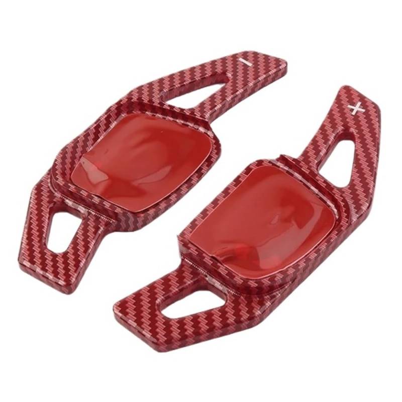 BASPHHH Schaltwippen Lenkrad Kompatibel mit Teramont 2018 2019 2020 2021 2022 Auto-Lenkrad-Schaltwippen-Verlängerungsschalthebel(Carbon Red) von BASPHHH