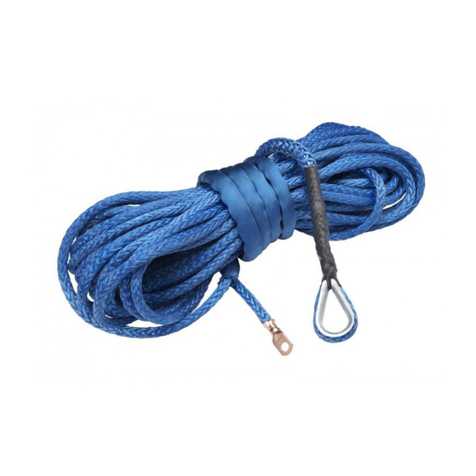 10 mm, 30 m, 12 Stränge, UHMWPE, Synthetisches 4 x 4-ATV-Windenseil mit Kausche for Geländewagen, ATV, UTV, SUV(Blue) von BASSFLY