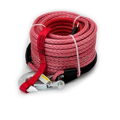 10 mm * 30 m mehrfarbige Windenleine, Abschleppseil, Polymer-Synthetikfaserseil, Plasmaseil for die Traktion von Geländefahrzeugen(Pink,13mm x 25M) von BASSFLY