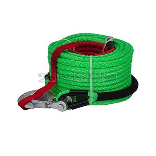 10 mm * 30 m mehrfarbige Windenleine, Abschleppseil, Polymer-Synthetikfaserseil, Plasmaseil for die Traktion von Geländefahrzeugen(Rood,12mm x 28M) von BASSFLY