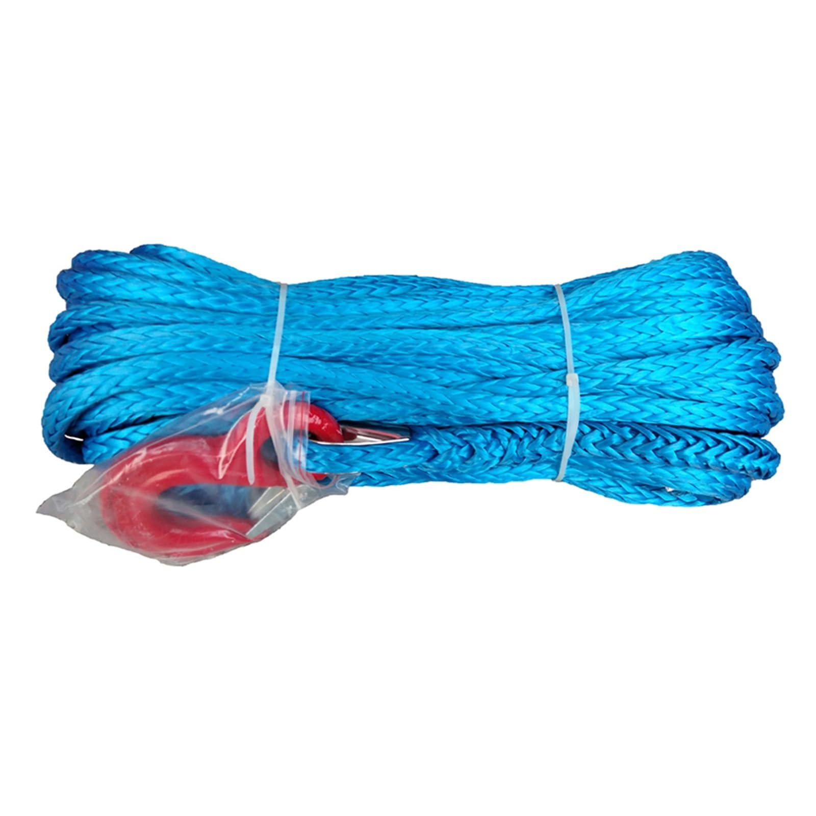 12 mm x 30 m Synthetisches Winden-LKW-Abschleppseil mit Hakenkausche und Schutzhülle(Blue) von BASSFLY