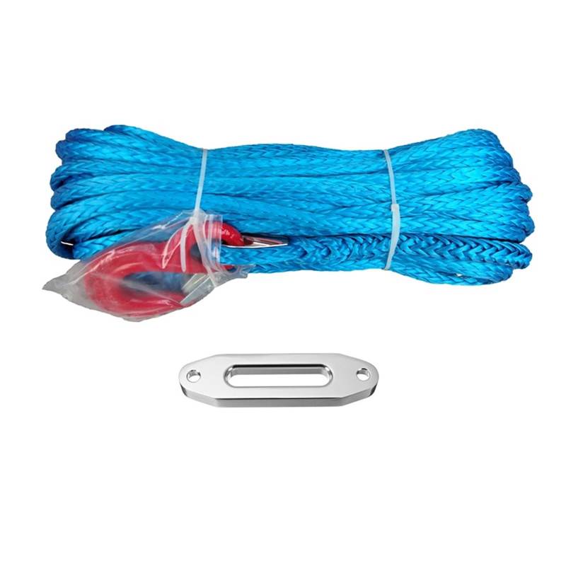 12mm x 30m mit Haken und 12000lbs Seilführung 4x4 Off Road Recovery Synthetisches Windenseil (Orange, Blau, Schwarz)(Blue) von BASSFLY