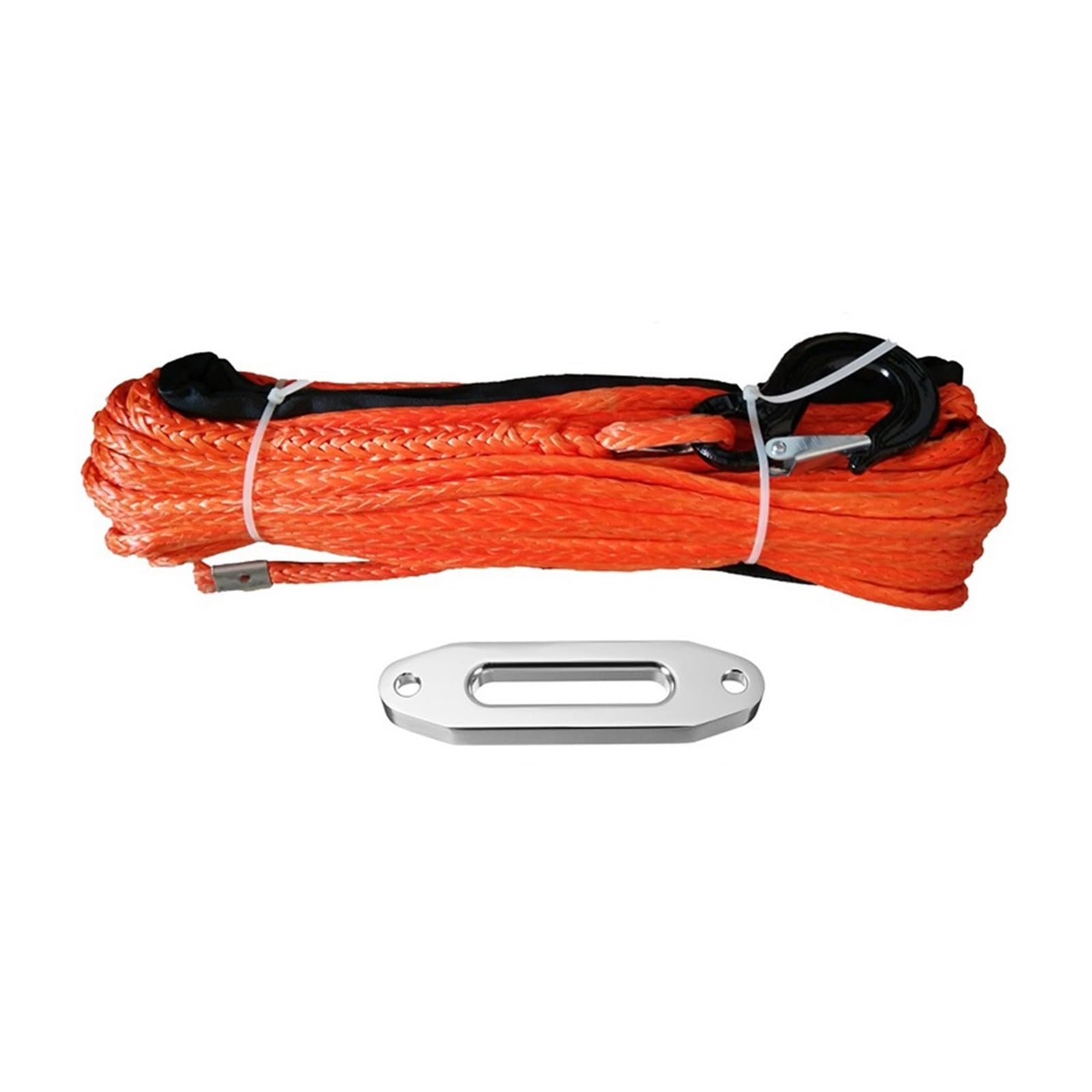 12mm x 30m mit Haken und 12000lbs Seilführung 4x4 Off Road Recovery Synthetisches Windenseil (Orange, Blau, Schwarz)(Orange) von BASSFLY