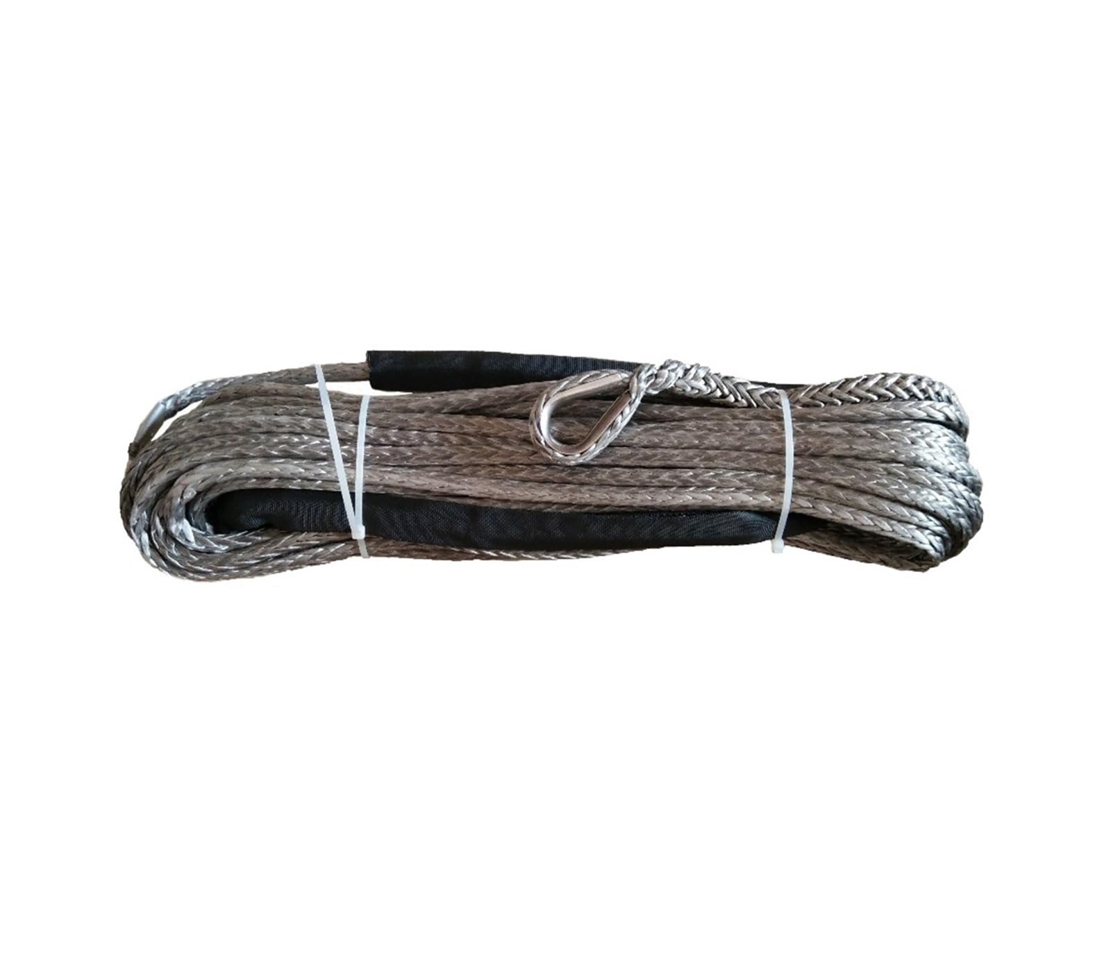 13400 Pfund Synthetisches Windenseil-Leitungskabel, 8 mm x 30 m, Synthetisches Windenseil/Seil/Kabel, Uhmwpe-Faser for 4x4 4wd ATV Utv SUV Offroad(Grey) von BASSFLY