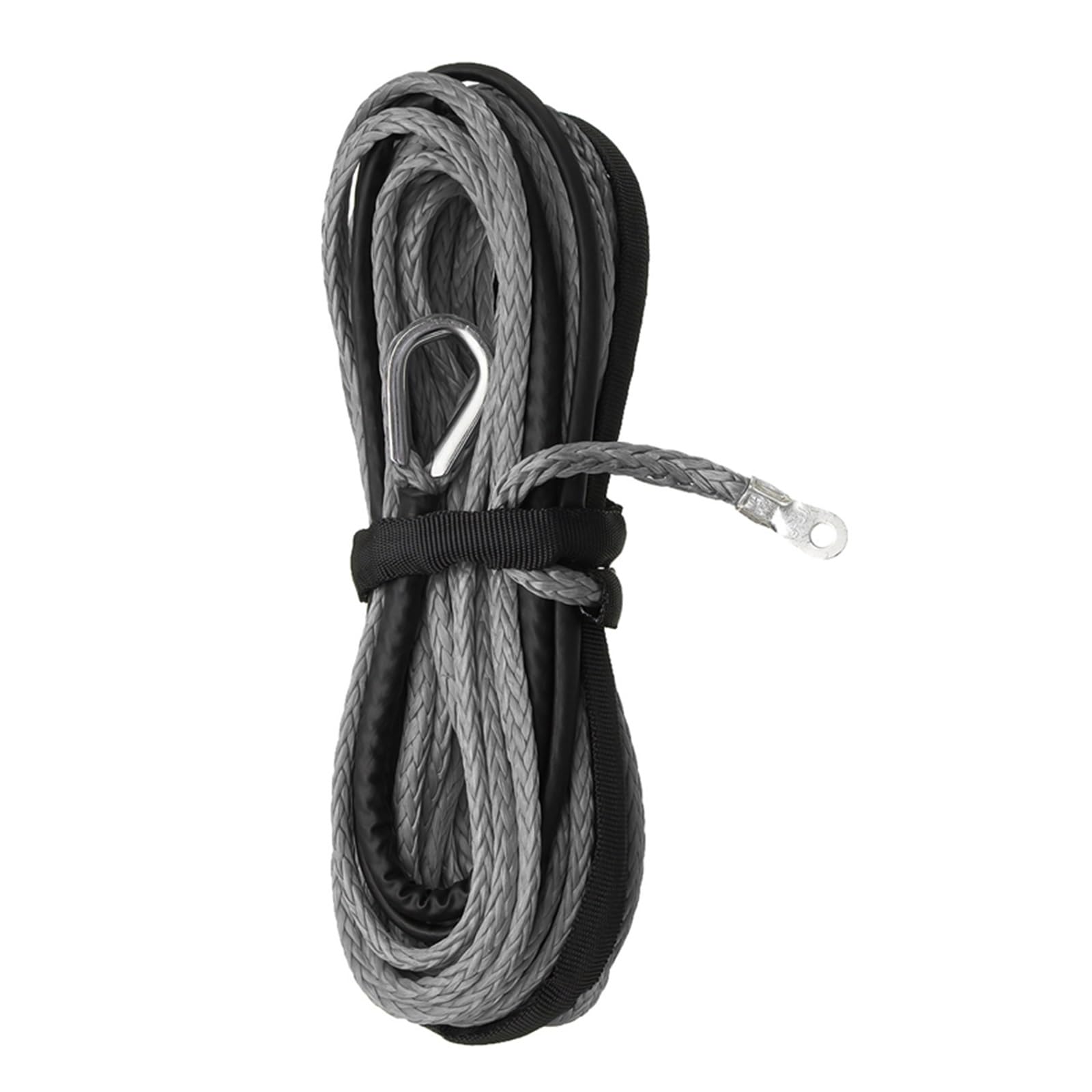 15 m 5,5 mm Abschleppseil for Winde, synthetische Faser, 7000 lbs for ATV, UTV, SUV, 4 x 4, Allradantrieb(Grey) von BASSFLY