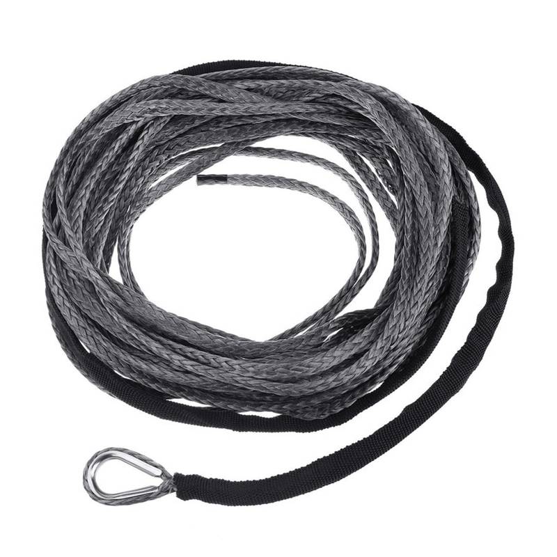 15 m 6 mm/7 mm Abschleppwindenkabel, Seilschnur, Kunstfaser, 5800 lbs/7700 lbs/9300 lbs for ATV UTV SUV 4X4 4WD(7mmx15m Grey) von BASSFLY