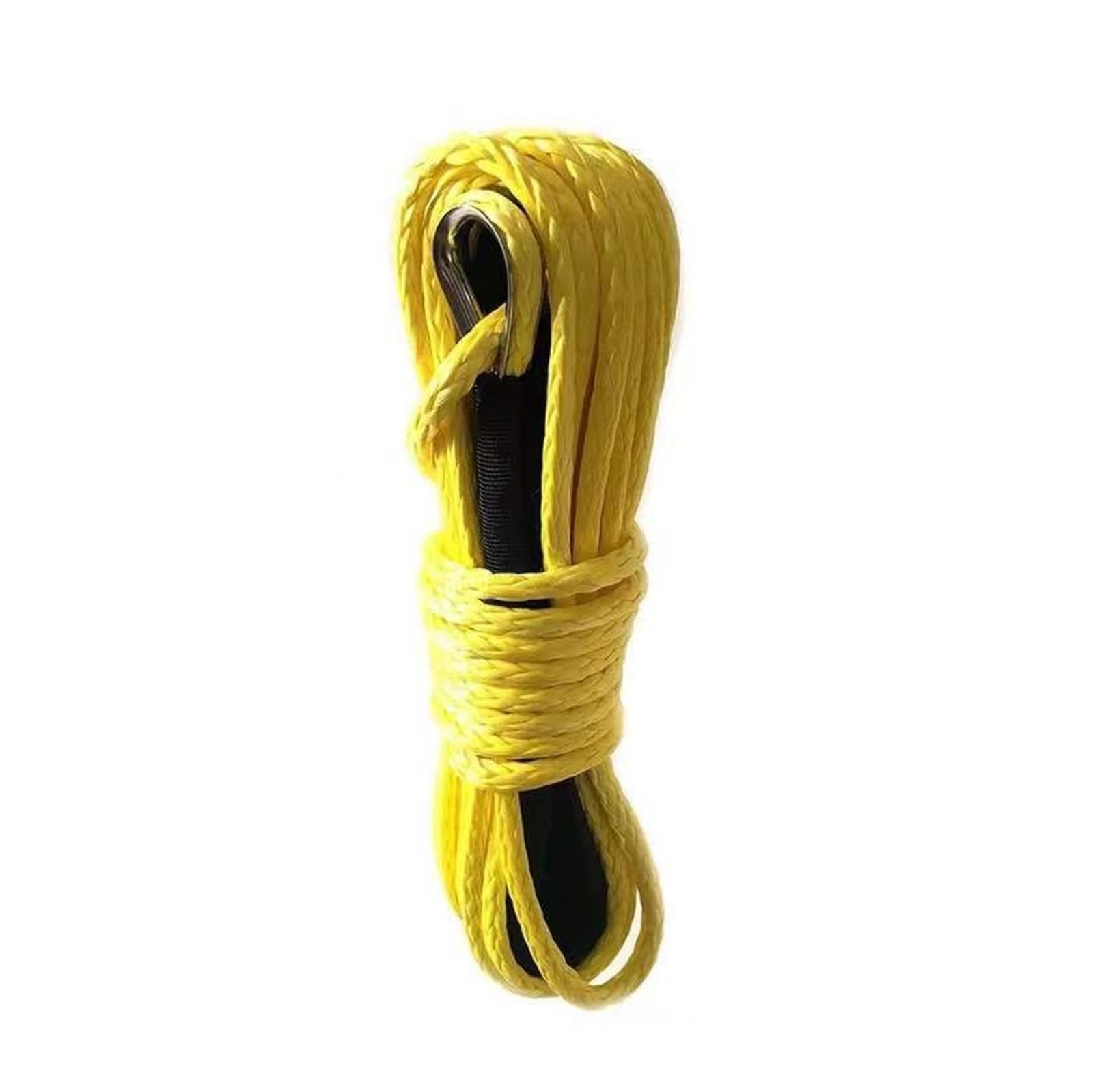 15 m 6 mm Abschleppwindenseil, Schnurschnur aus synthetischer Faser, 5500 lbs/7000 lbs/7700 lbs for ATV UTV SUV 4X4 4WD(6mm 15M Yellow) von BASSFLY