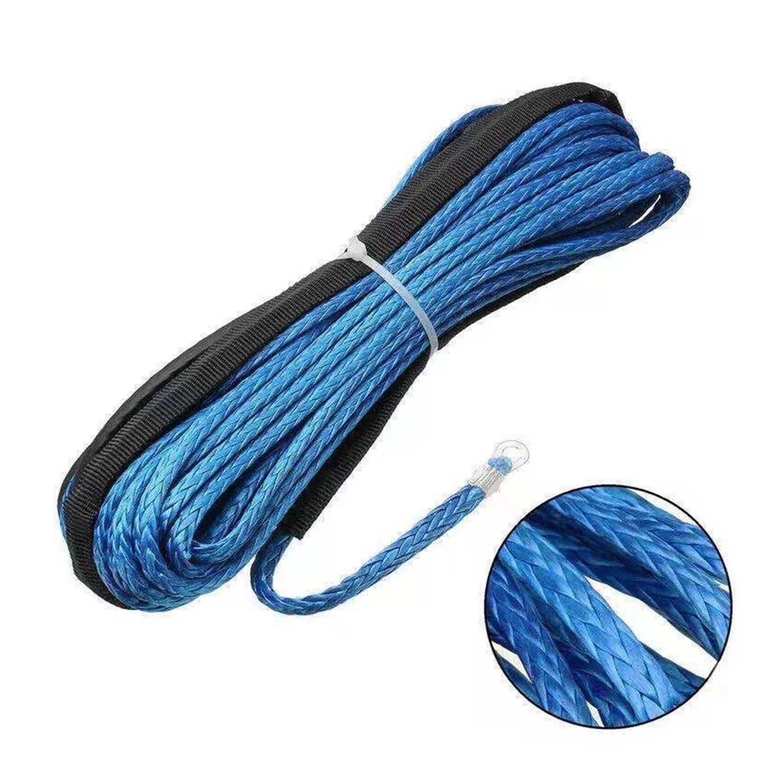 1X langlebiges 15M 5mm 10000LBS Synthetisches Windenseil-Bergungskabel for Allrad-ATV-SUV-LKW-Bootswinden-Abschleppseil(Blue) von BASSFLY