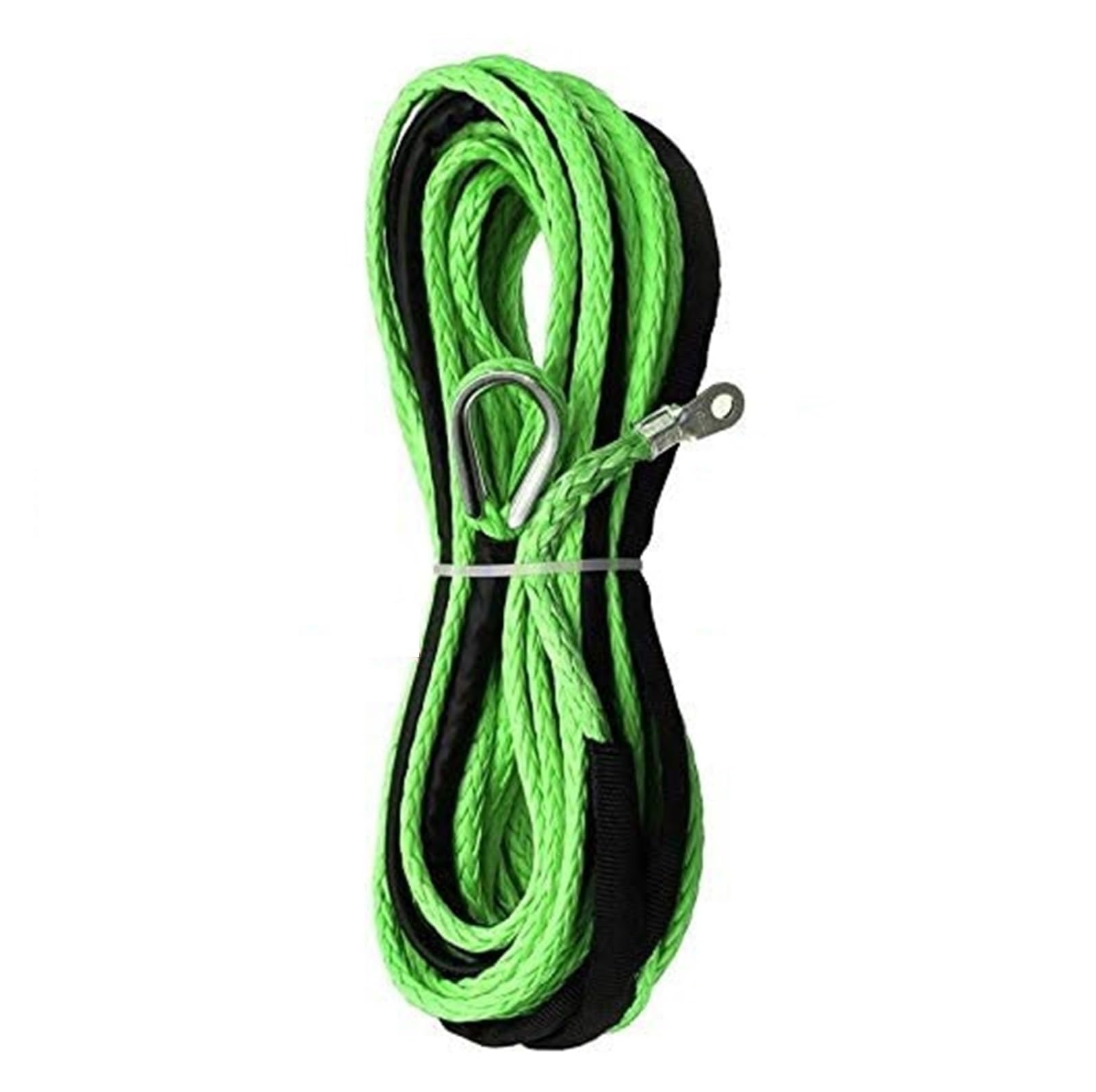 1X langlebiges 15M 5mm 10000LBS Synthetisches Windenseil-Bergungskabel for Allrad-ATV-SUV-LKW-Bootswinden-Abschleppseil(Green) von BASSFLY