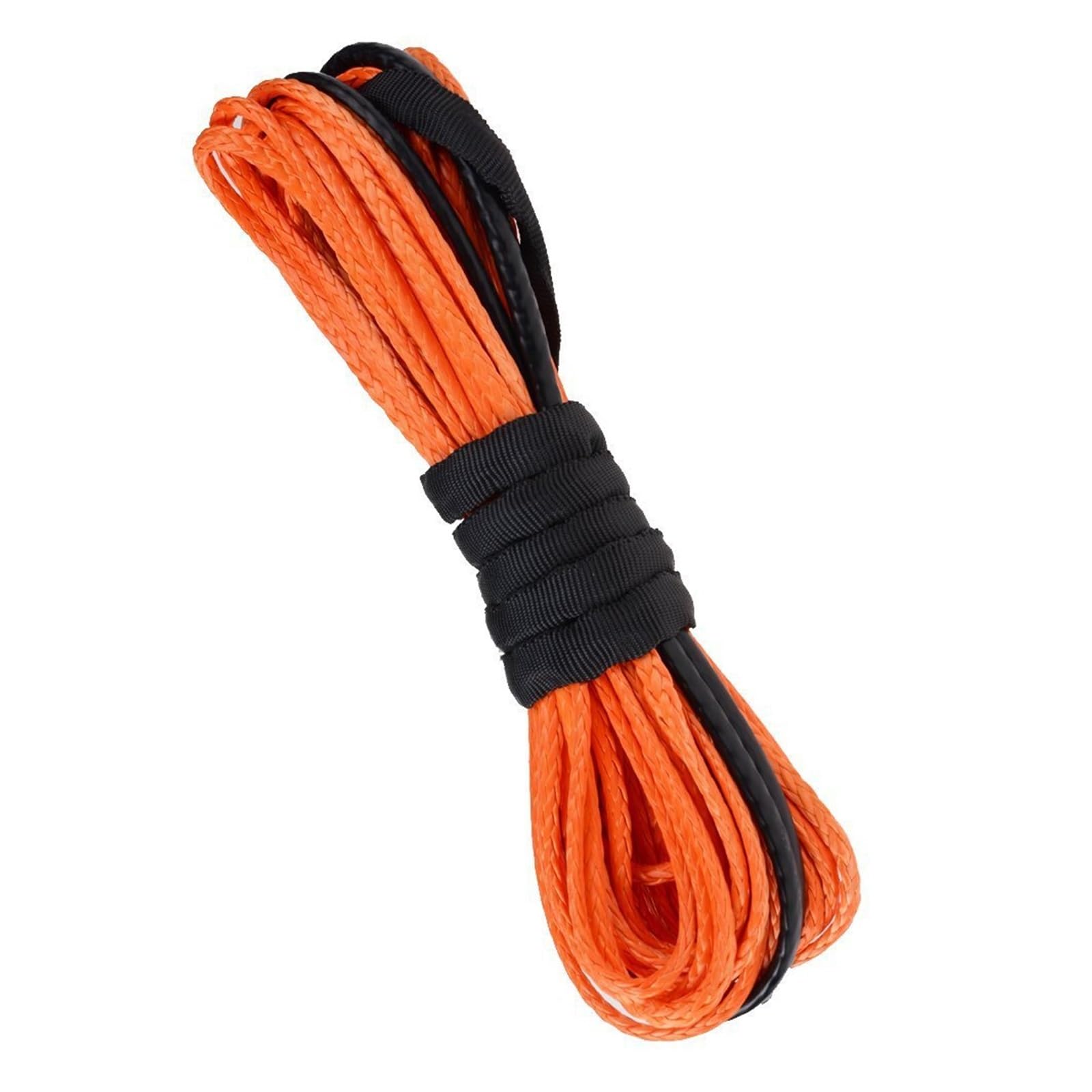 1X langlebiges 15M 5mm 10000LBS Synthetisches Windenseil-Bergungskabel for Allrad-ATV-SUV-LKW-Bootswinden-Abschleppseil(Orange) von BASSFLY